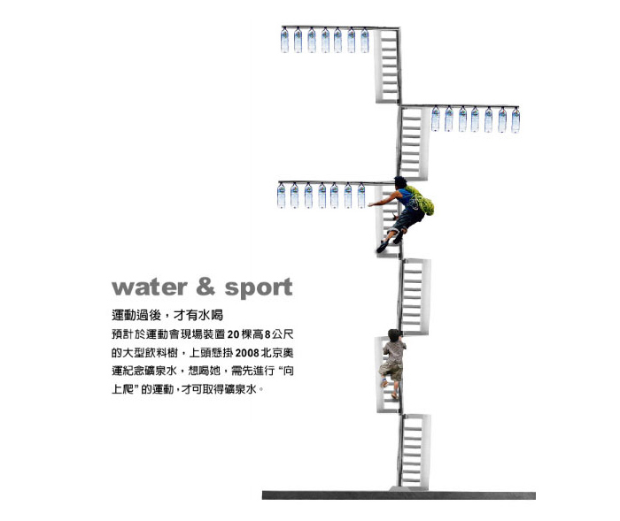 水越設計, plan global, olympic, water & sport, AGUA Design, 北京奧運, 運動與喝水之間地關係